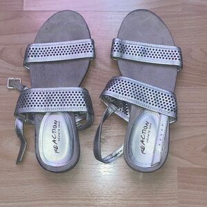 Kenneth Cole Silver Strappy Sandals